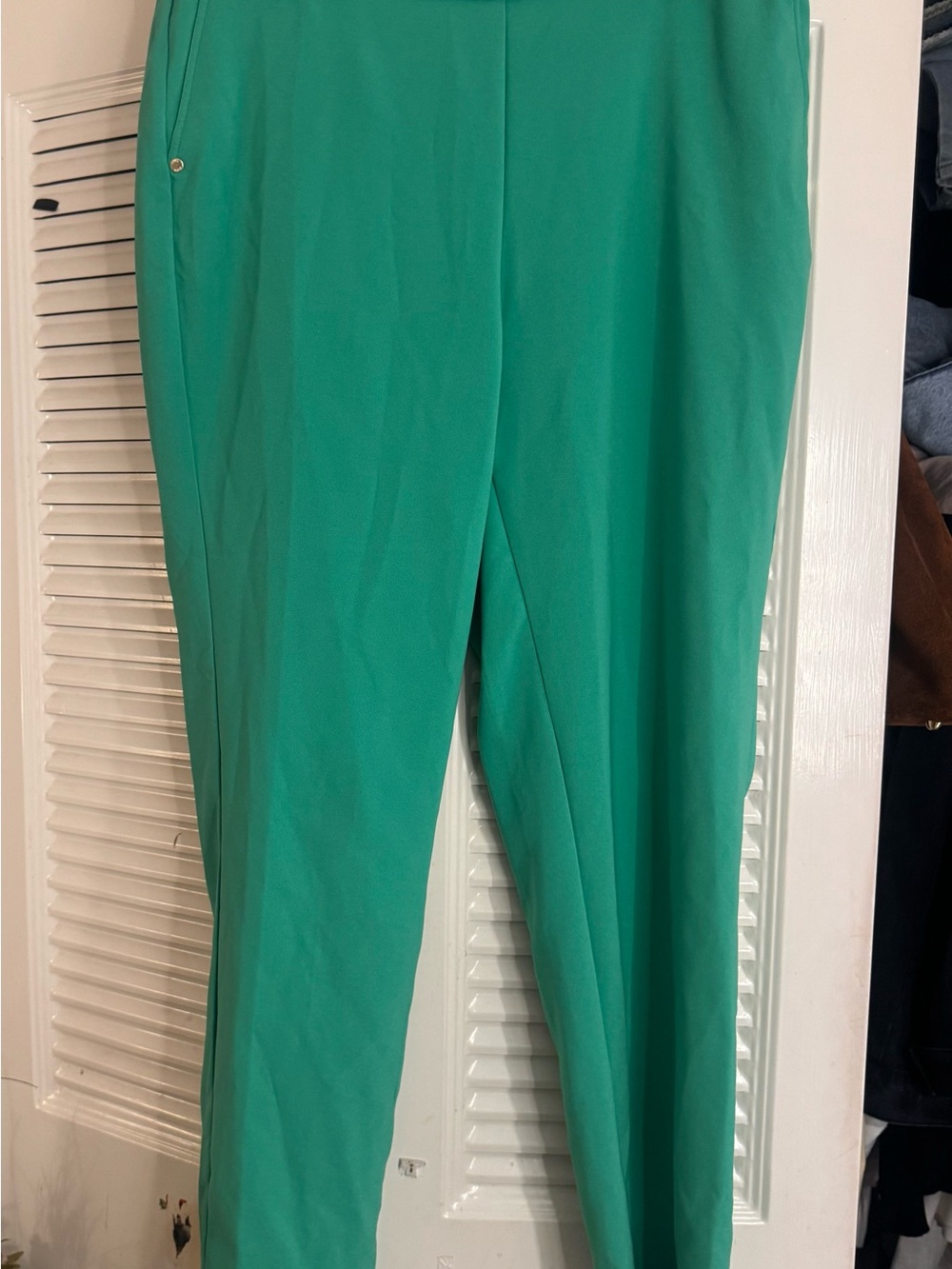 Anne Klein Teal Straight-Leg Women's Pants